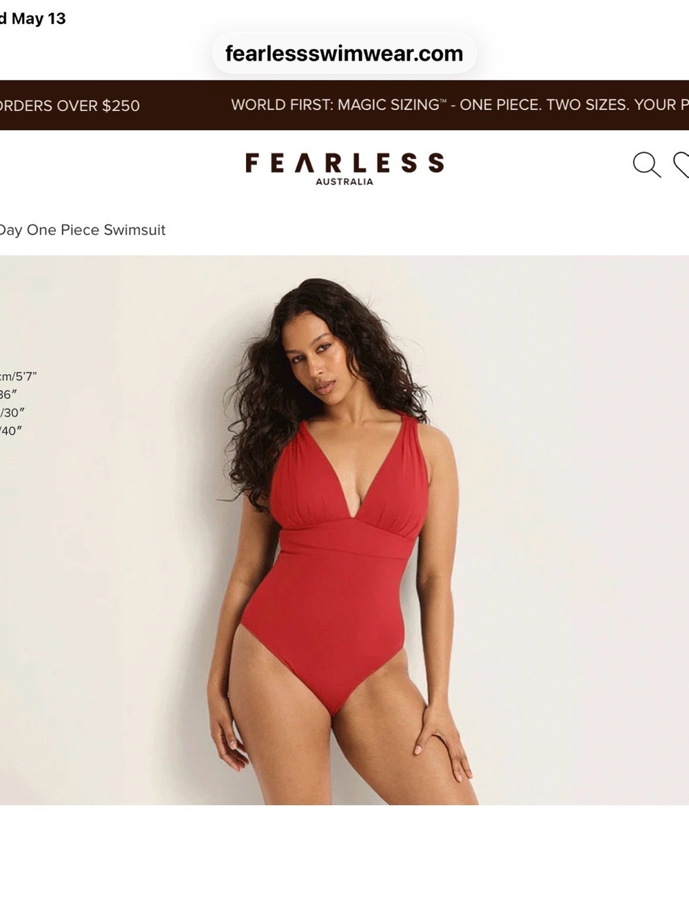 Red V-Neck Sculpting One-Piece Swimsuit
